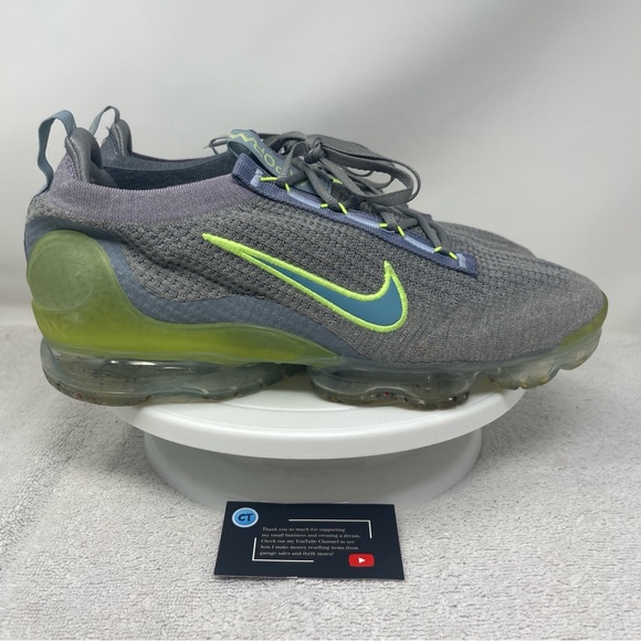 Nike Air Vapormax 2021 Sneakers Gray Light Liquid Lime Men's Size 12 DH4084-003 - Picture 1 of 6